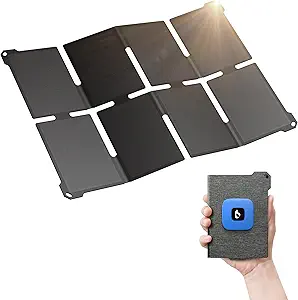 [Upgraded] BigBlue Ultra-Light Portable 25W Solar Panel Charger with USB-A and USB-C Ports, 0.84 lbs Pocket-Size IP68 Wa