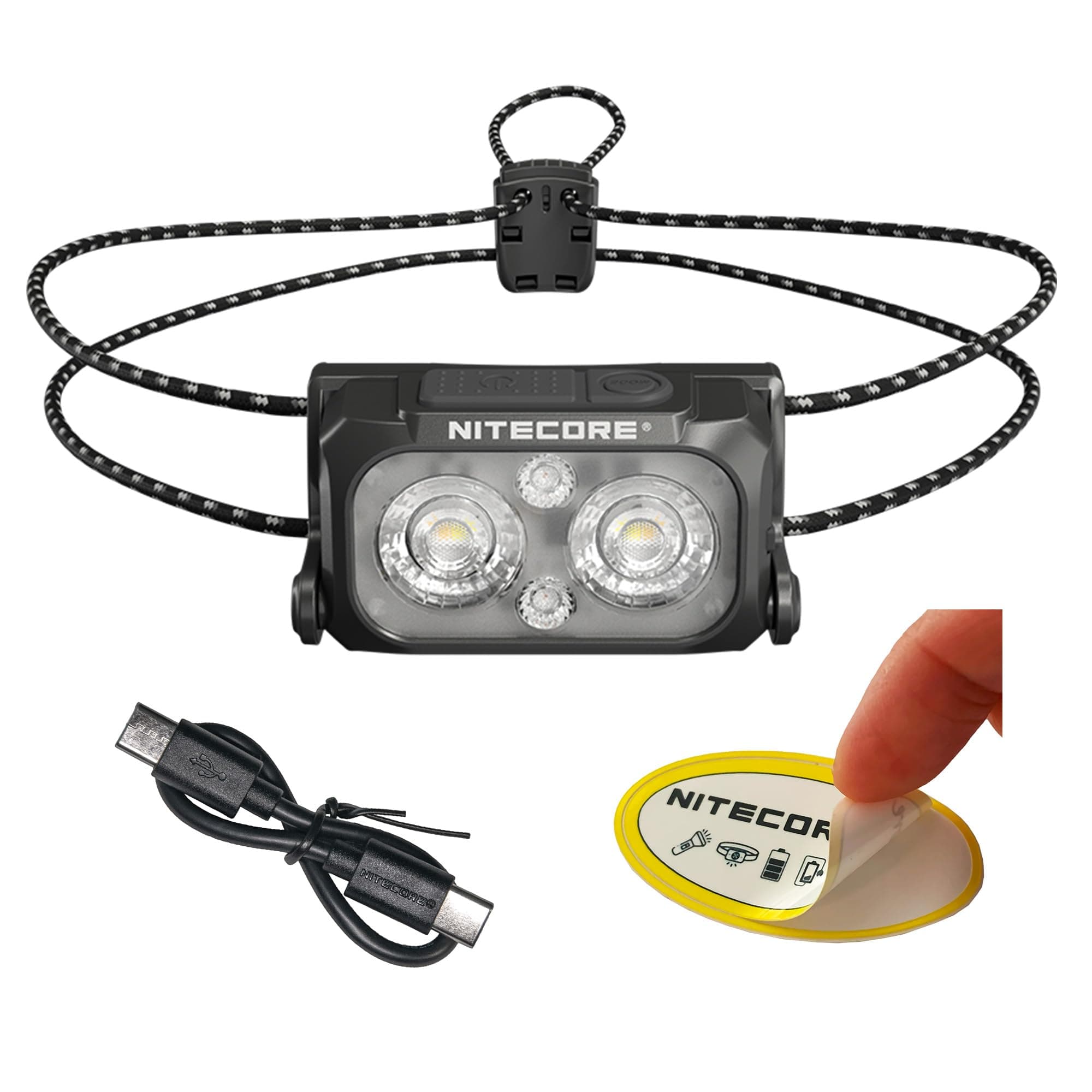 Nitecore NU25 MCT UL 400 Lumens Ultra Lightweight Headlamp, USB-C Rechargeable Sticker for Back Packing, Camping and Run